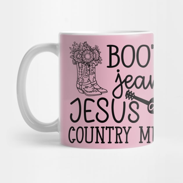 Boots Jeans Jesus and Country Music Guitar Cute by GlimmerDesigns